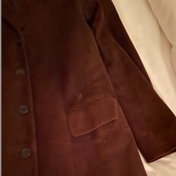 Vintage Suede Coat Chocolate Brown Ralph Lauren (size 8) - Picture 5 of 6